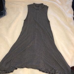 black and white striped dress